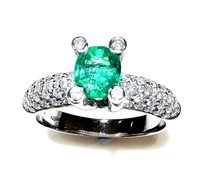Ringe Sommer Dame Classici in Weißgold Smeraldo 0.70 Ct SME CT 0.70 DIA CT 0.49 DNG - SME CT 0.70 DIA CT 0.49 DNG